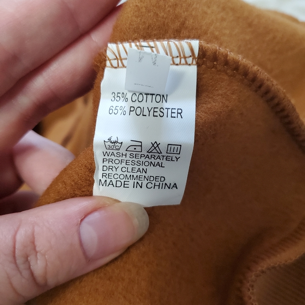 Cozy Gingerbread colored bomber jacket style hoodie with zip up and pockets M - Picture 4 of 7